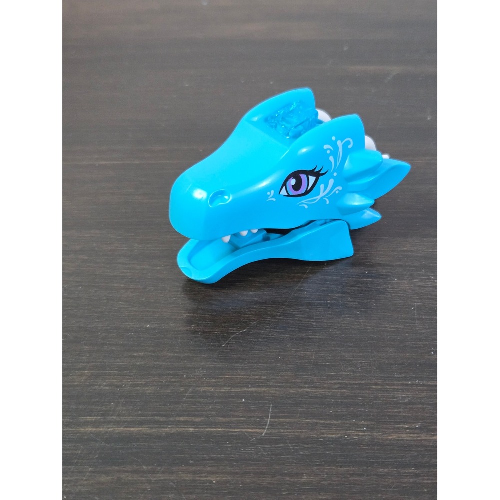 LEGO Elves Dragon Head Medium Azure with White Swirls and Purple Eyes Part